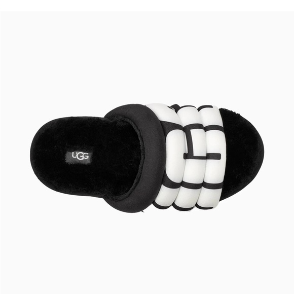 UGG Black and White Women's Slippers - Picture 2 of 6